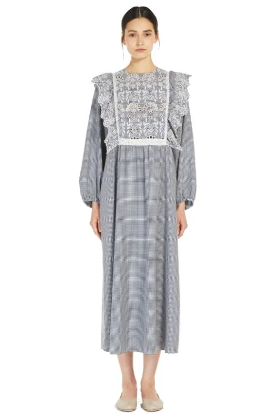 Weekend MaxMara Abito Gingham Dress- Navy Vichy | Dresses