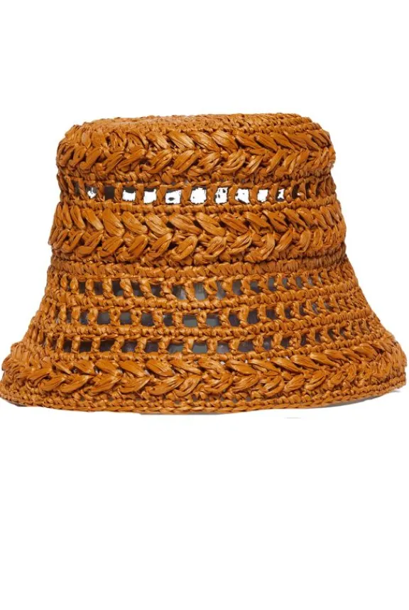 Weekend MaxMara Adito Crochet Raffia Hat - Camel | Hats And Gloves