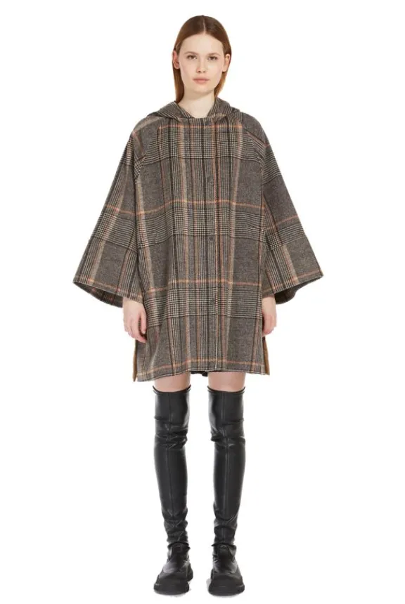 Weekend MaxMara Agitare Coat - Black Check | Jackets And Coats