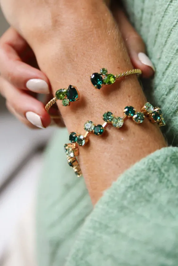 Caroline Svedbom Alisia Bracelet - Gold/Green Combo | Jewellery | Gifts
