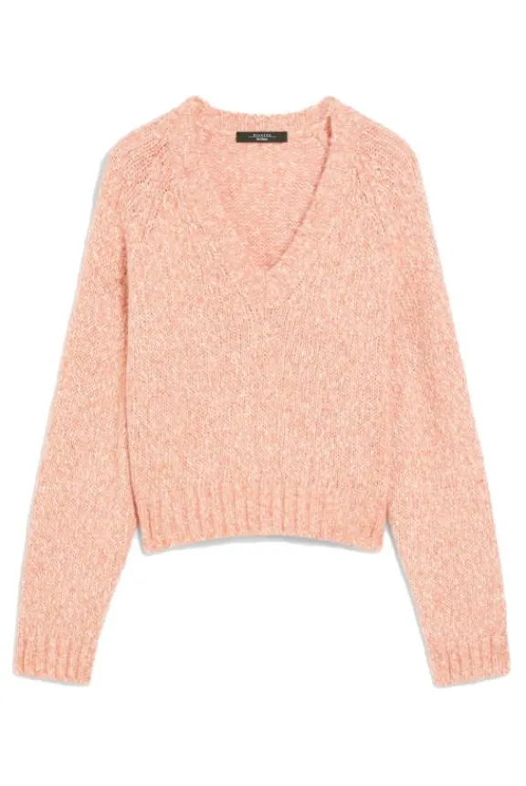 Weekend MaxMara Aloa Cotton and Alpaca Cropped Jumper - Orange | Knitwear
