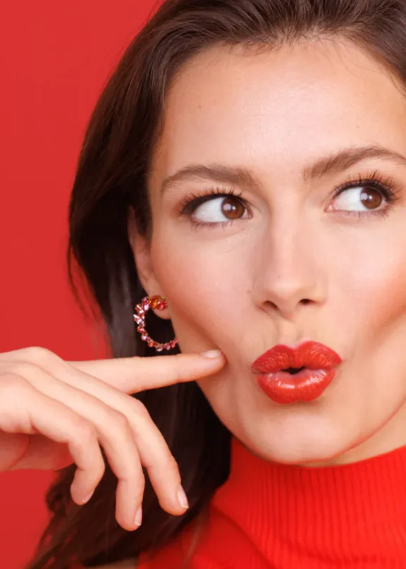 Caroline Svedbom Angie Earrings - Gold/Coral Combo | Jewellery