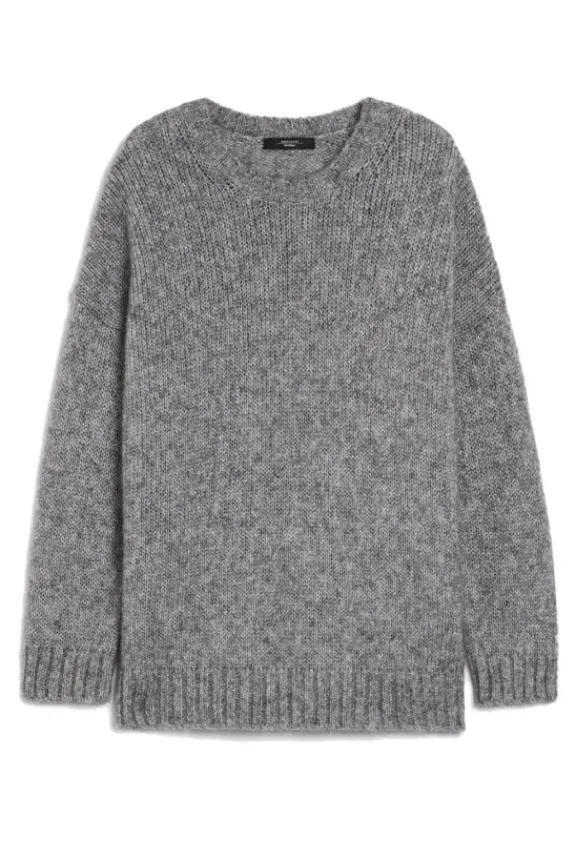 Weekend MaxMara Antony Mohari and Lurex Jumper - Silver | Knitwear