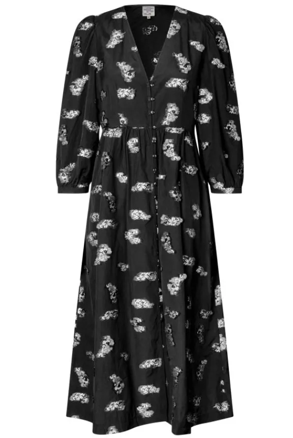 Baum Und Pferdgarten Asina Dress - Black Bouquet Jacquard | Dresses