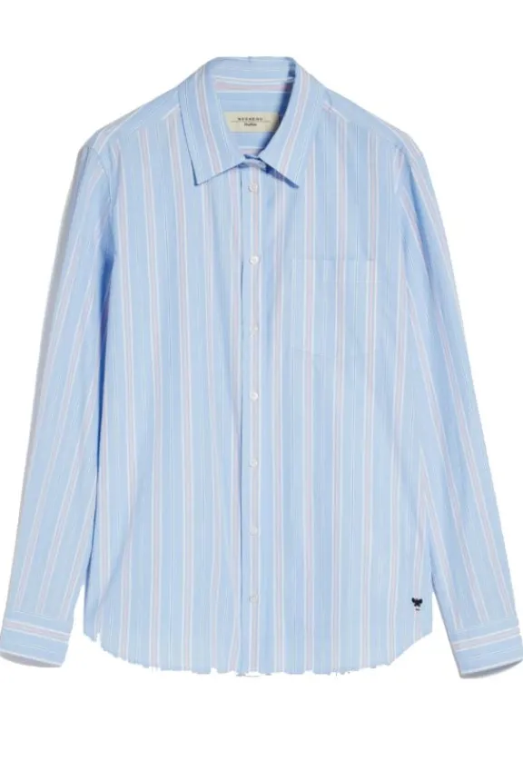 Weekend MaxMara Bahamas Striped Poplin Shirt - Sky Blue | Shirts And Tops