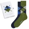 Burlington Basic Gift Box Mens Socks - Green & Blue | Hosiery | Gifts