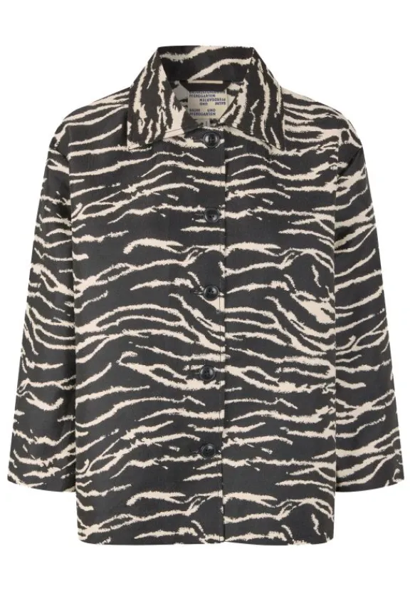 Baum Und Pferdgarten Bessie Jacket - Black Whisper Zebra | Jackets And Coats