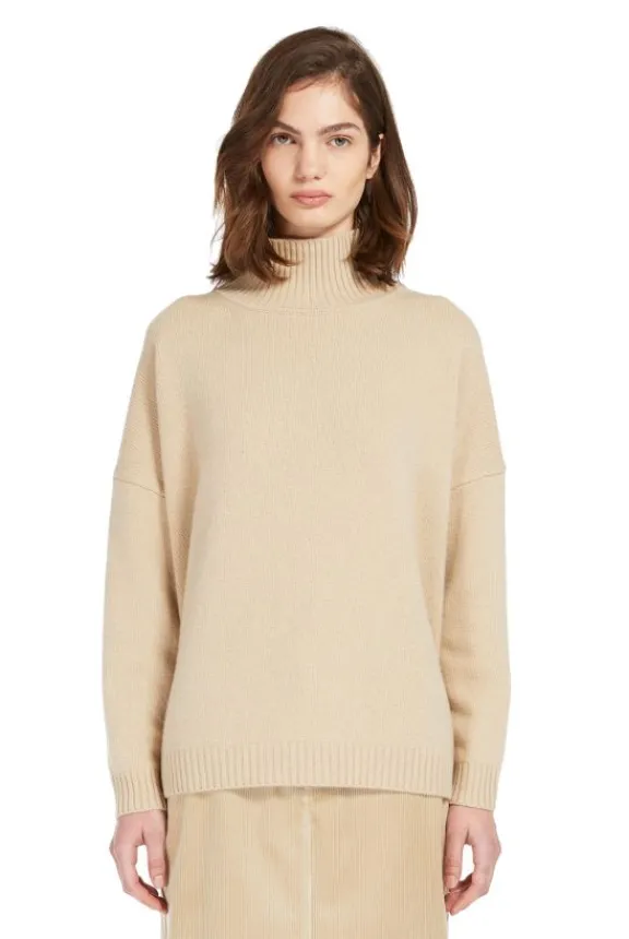Weekend MaxMara Borgia Wool High-Neck Sweater - Sand | Knitwear