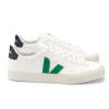 Veja Campo Chrome Free Leather Trainers - White Emeraude Black | Veja