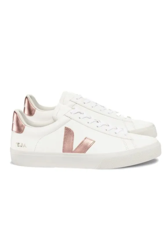 Veja Campo Chrome Free Leather Trainers - White Nacre | Veja