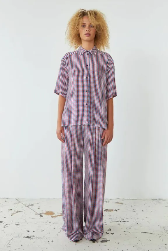 Stella Nova Checked Short Sleeved Shirt - Red Checks | Shirts And Tops