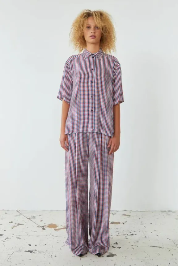 Stella Nova Checked Short Sleeved Shirt - Red Checks | Shirts And Tops