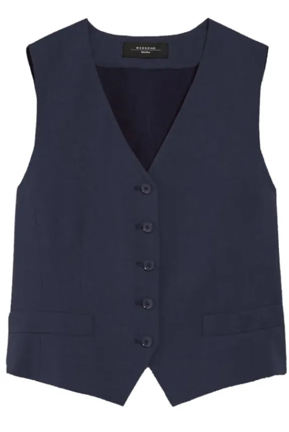 Weekend MaxMara Chimera Wool Gilet - Navy | Suits & Co-Ordinates | Shirts And Tops