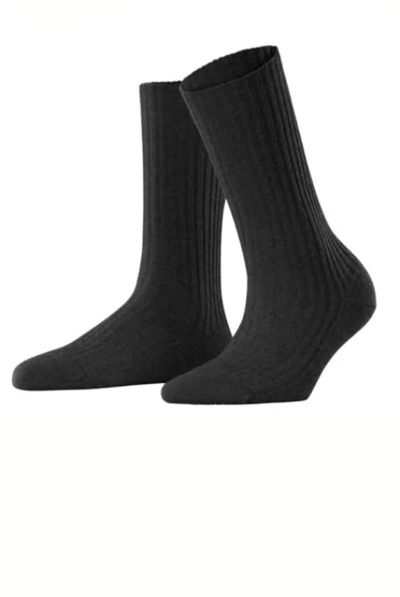 Falke Cosy Wool Boot Socks - Anthracite Melange | Hosiery