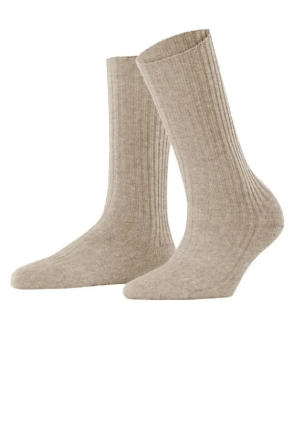 Falke Cosy Wool Boot Socks - Beige Melange | Hosiery