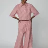 Stella Nova Cropped Striped Cotton Shirt - Red Stripes | Shirts And Tops