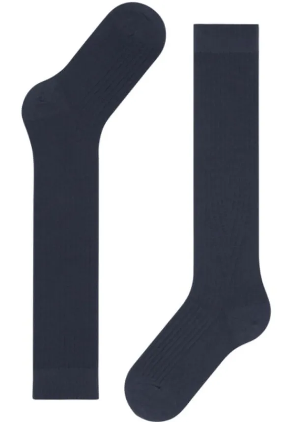 Falke Cross Knit Knee-high Socks - Space Blue | Hosiery | Gifts