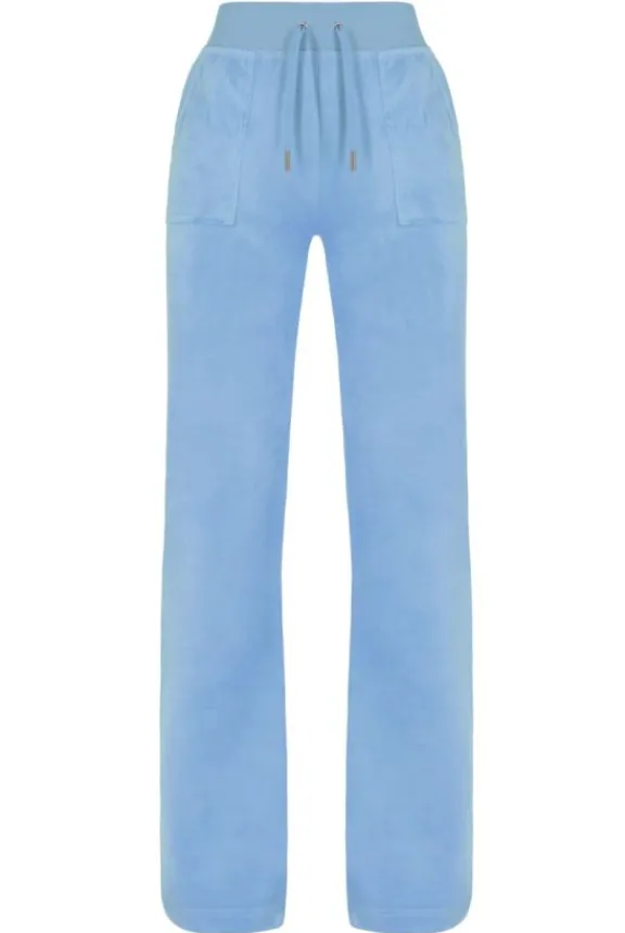 Juicy Couture Del Ray Classic Velour Pocketed Bottoms - Powder Blue | Trousers And Playsuits | Suits & Co-Ordinates