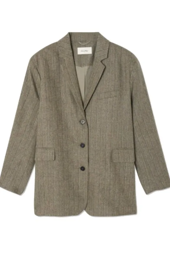 American Vintage Dirow Blazer - Taupe Stripes | Suits & Co-Ordinates | Jackets And Coats