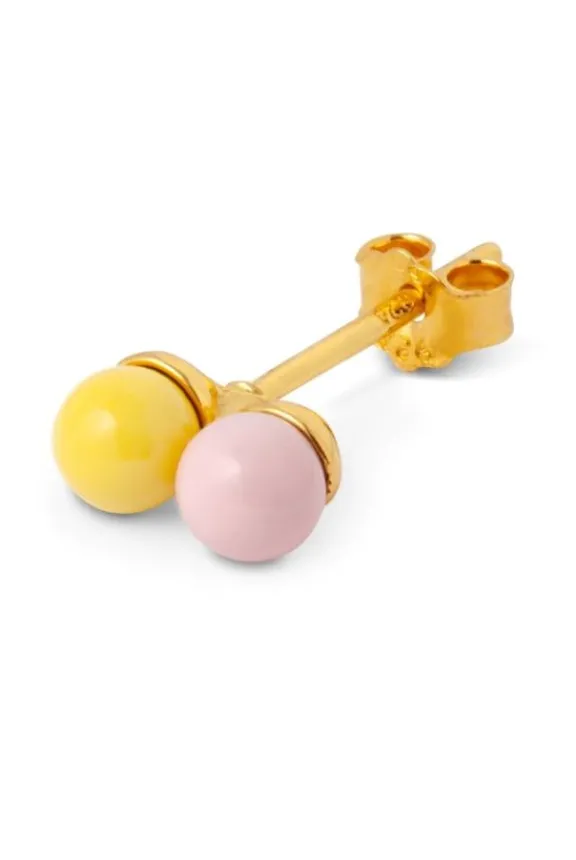 Lulu Copenhagen Double Colour Ball One Piece Enamel - Light Pink/Yellow | Jewellery
