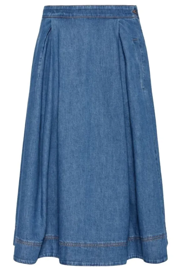 Weekend MaxMara Dry Denim Midi Skirt - Navy Medium | Suits & Co-Ordinates | Skirts