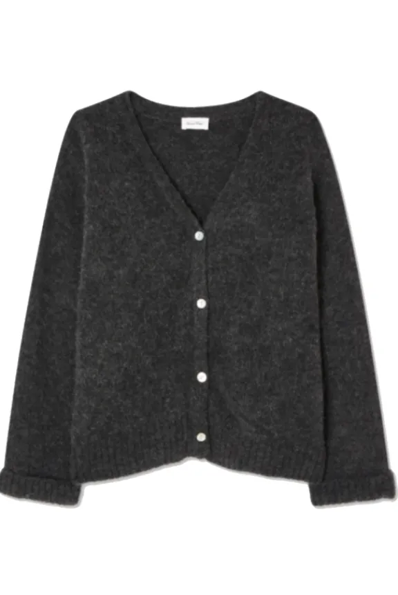 American Vintage East Cardigan - Charcoal Melange | Knitwear