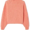 American Vintage East Jumper - White Peach Melange | Knitwear
