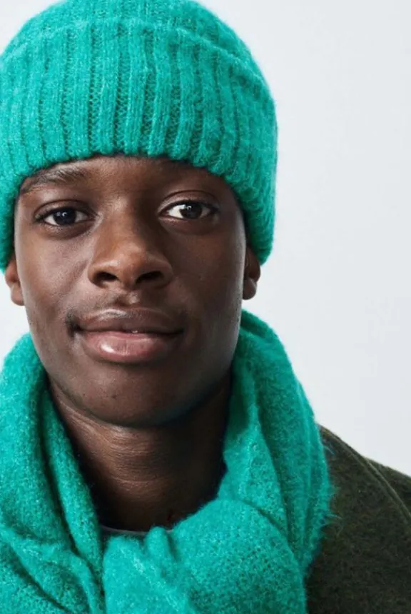 American Vintage East Unisex Beanie - Duck Blue Melange | Hats And Gloves | Knitwear