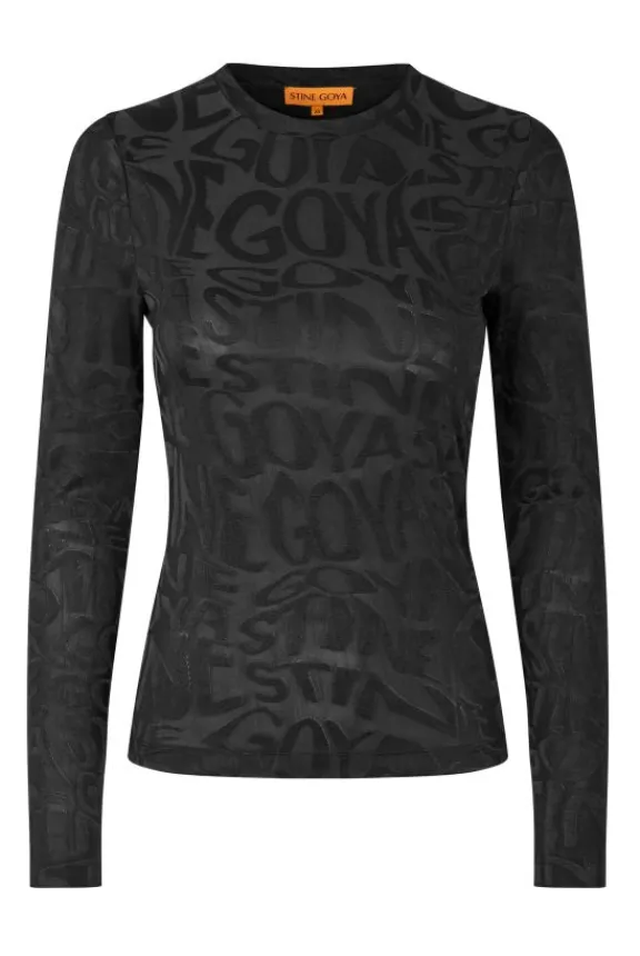 Stine Goya Elastic Long Sleeve Top - Liquified Logo | Shirts And Tops