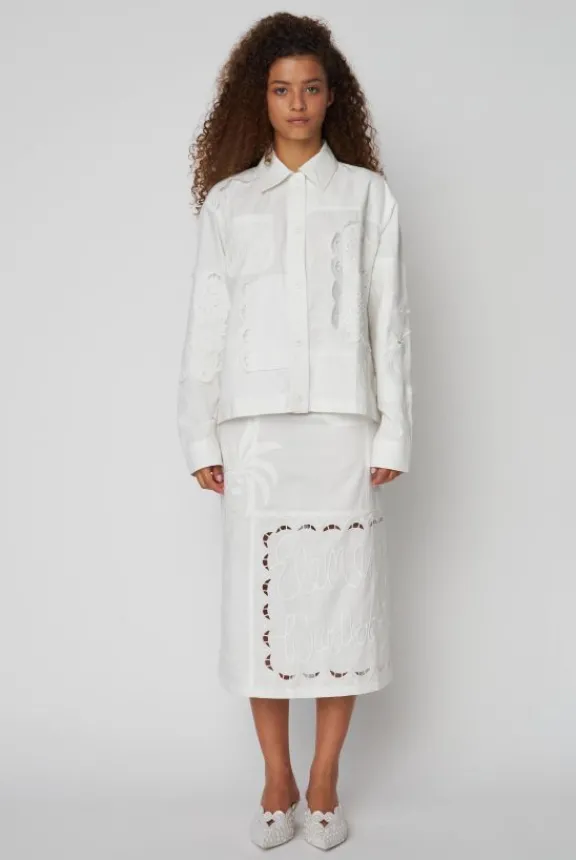 Stella Nova Elements Embroidered Cotton Shirt - White | Shirts And Tops
