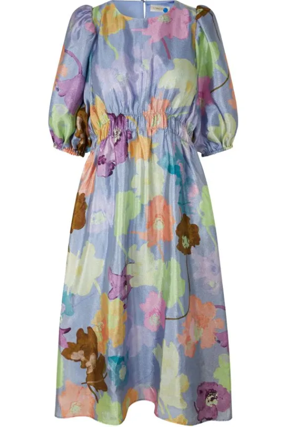 Stine Goya Elizabeth Dress - Filigran Flower Blue | Dresses