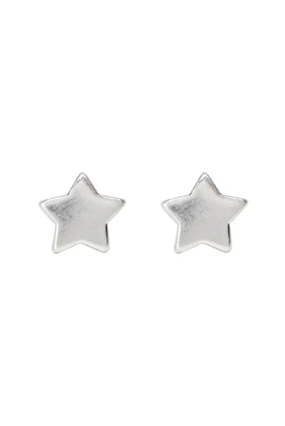 Sence Copenhagen Essentials Star Ear Studs - Matt Silver Plated | Jewellery