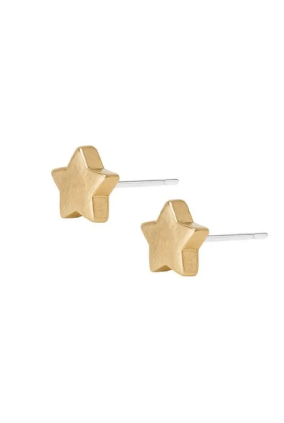 Sence Copenhagen Essentials Star Ear Studs - Matt Gold Plated | Jewellery