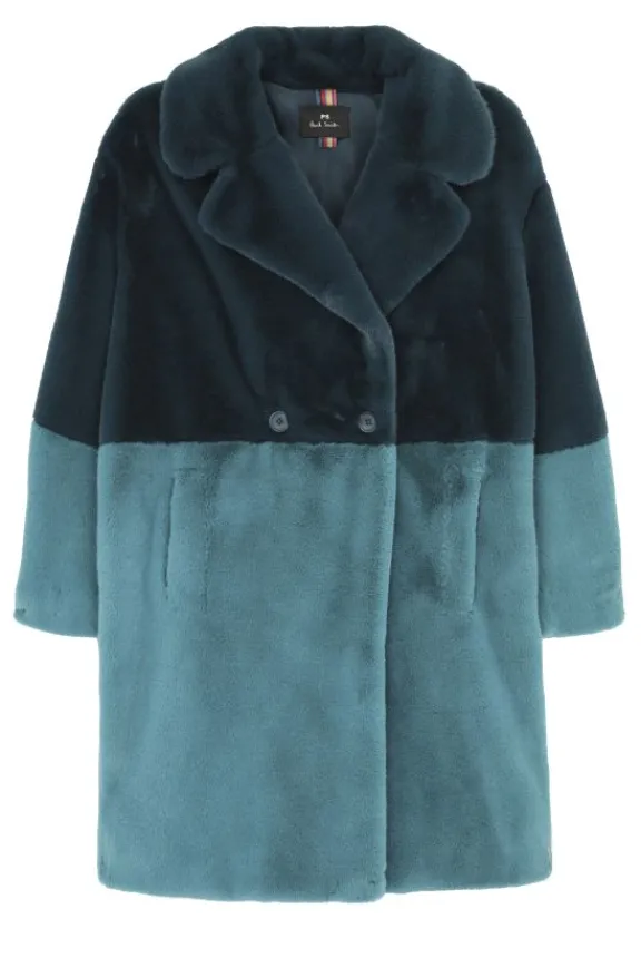 Paul Smith Faux Fur Teddy Coat - Blue | Jackets And Coats