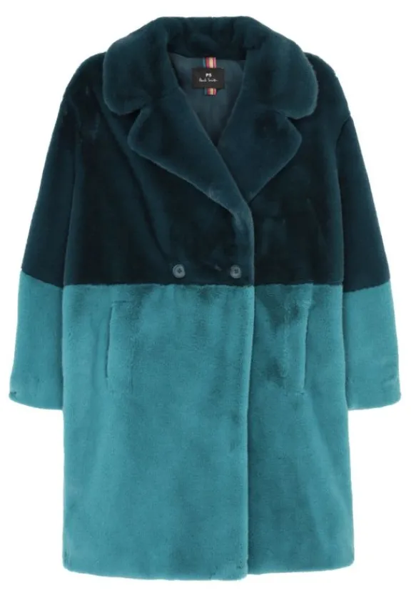 Paul Smith Faux Fur Teddy Coat - Blue | Jackets And Coats