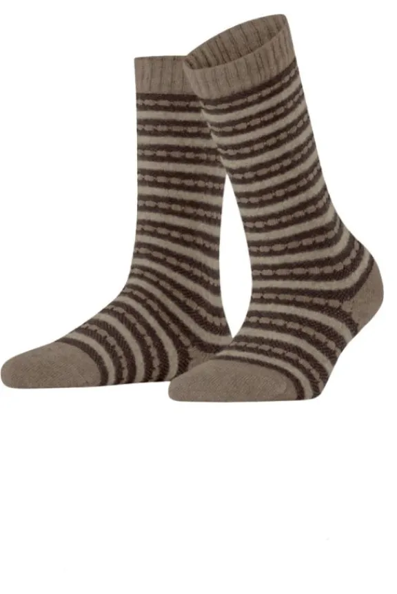 Falke Fluff Lines Boot Socks - Nutmeg Melange | Hosiery