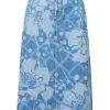Weekend MaxMara Fonte Floral Pattern Denim Midi Skirt - Blue | Skirts