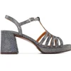 Chie Mihara Genial Metallic Leather Sandals - House Silver | Chie Mihara