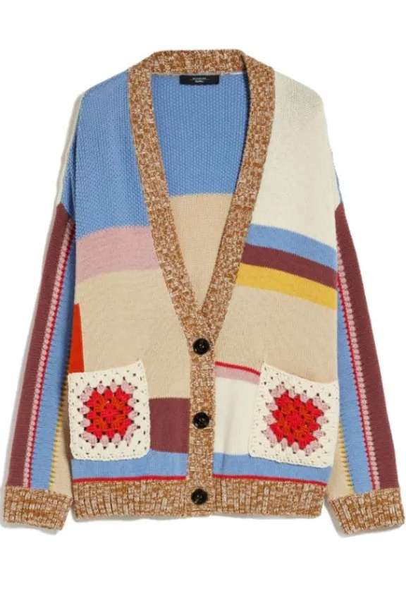 Weekend MaxMara Giorno Patchwork Cotton Cardigan - Multicolour | Knitwear