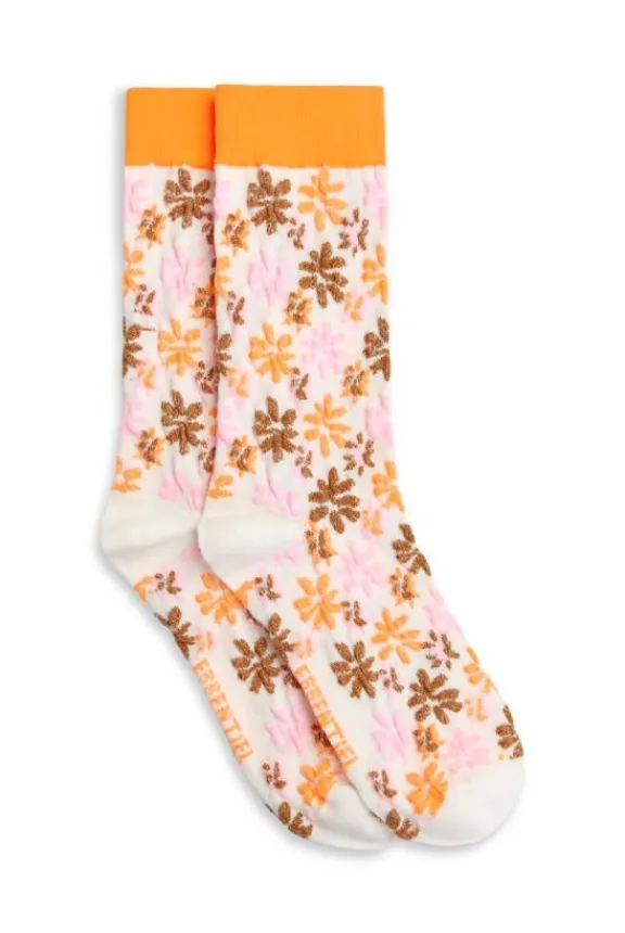 Essentiel Antwerp Hancing Jacquard Lurex Socks - Off White | Hosiery