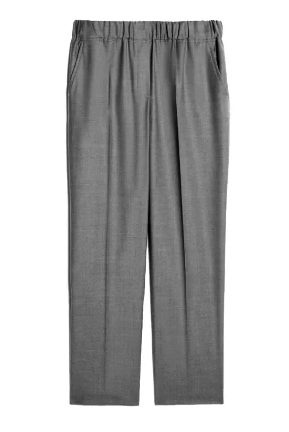 Weekend MaxMara Hateley Comfort-Fit Flannel Trousers - Medium Grey | Trousers And Playsuits
