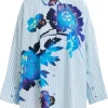 Essentiel Antwerp Hibra Foil Print Shirt - Blue | Suits & Co-Ordinates | Shirts And Tops