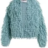Essentiel Antwerp Hinwood Oversized Loop Stitch Knit- Neptune Green | Knitwear | Jackets And Coats