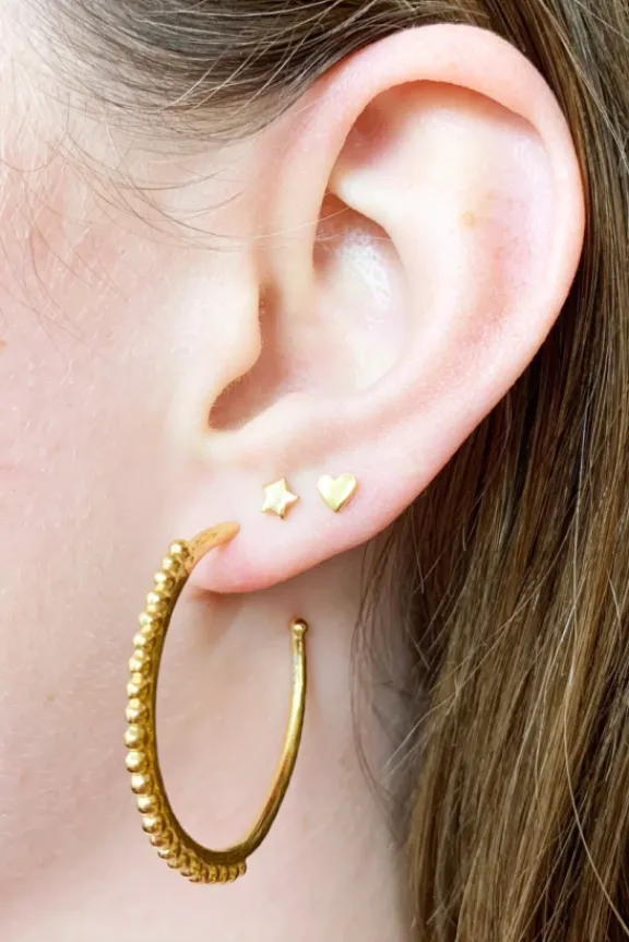 Sophie Harley Large Skinny Bobble Hoops - Gold | Jewellery | Gifts