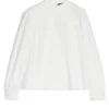 Weekend MaxMara Laringe Cotton Poplin Blouse - White | Shirts And Tops