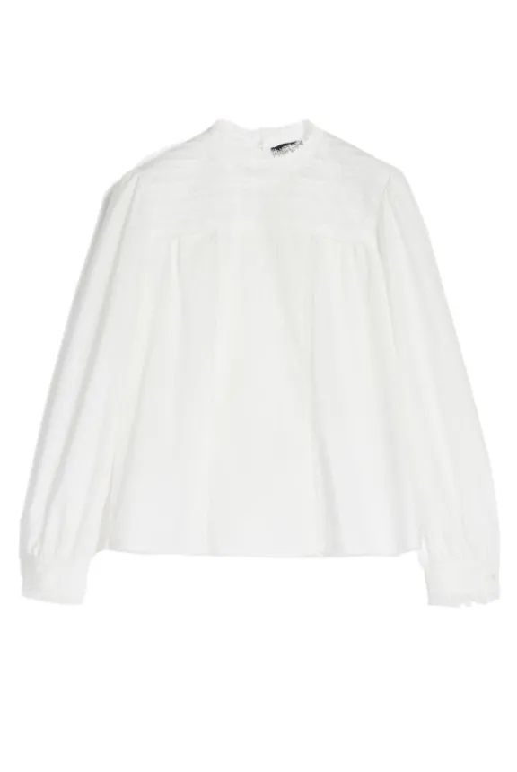 Weekend MaxMara Laringe Cotton Poplin Blouse - White | Shirts And Tops
