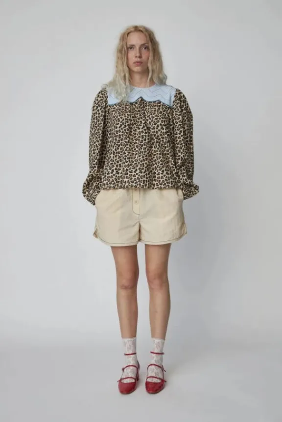 Stella Nova Leopard Blouse with Embroidery - Leopard | Shirts And Tops