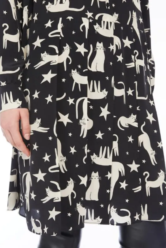 Weekend MaxMara Libano Silk Dress - Black Cat Print | Dresses