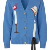 Stine Goya Long Sleeve Cardigan - Candle Setting Intarsia | Knitwear
