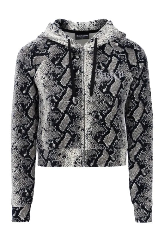 Juicy Couture Madison Classic Velour Hoodie - Beige Snake Print | Suits & Co-Ordinates | Shirts And Tops